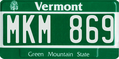 VT license plate MKM869