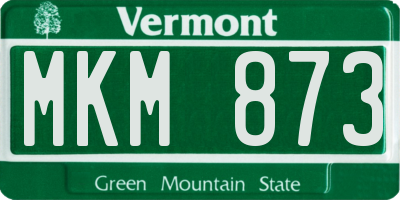 VT license plate MKM873