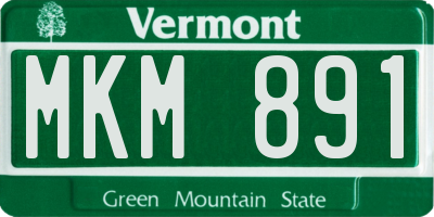 VT license plate MKM891