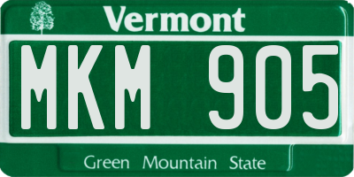 VT license plate MKM905