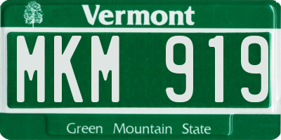 VT license plate MKM919