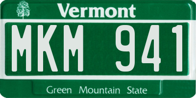 VT license plate MKM941