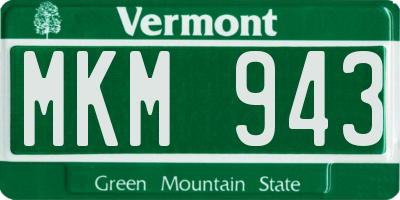 VT license plate MKM943