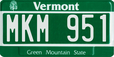 VT license plate MKM951