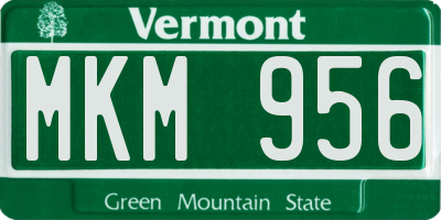 VT license plate MKM956