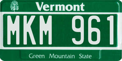 VT license plate MKM961