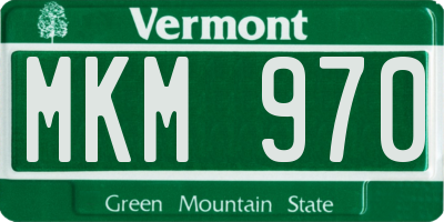 VT license plate MKM970