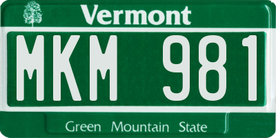VT license plate MKM981