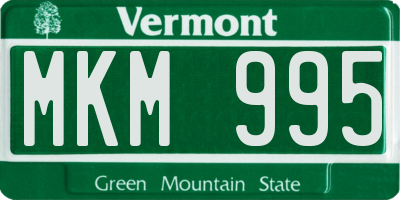VT license plate MKM995