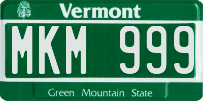 VT license plate MKM999