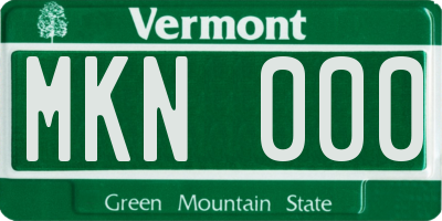 VT license plate MKN000