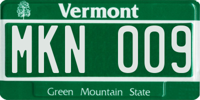 VT license plate MKN009