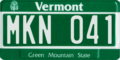 VT license plate MKN041
