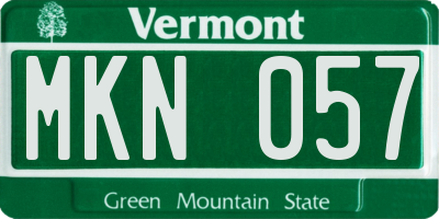 VT license plate MKN057