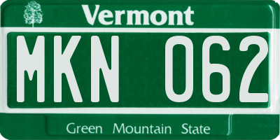 VT license plate MKN062