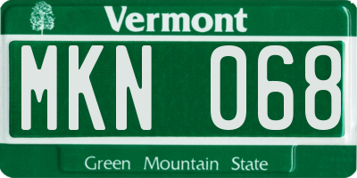 VT license plate MKN068