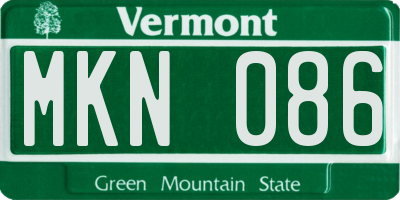 VT license plate MKN086