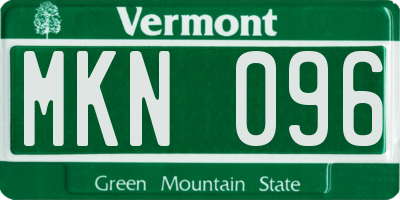 VT license plate MKN096