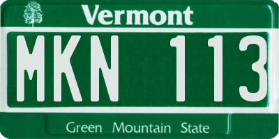 VT license plate MKN113