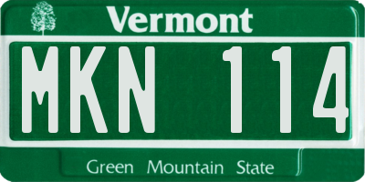VT license plate MKN114
