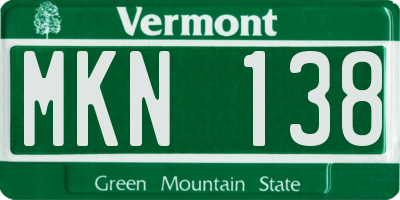 VT license plate MKN138