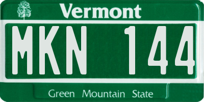 VT license plate MKN144
