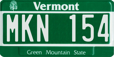 VT license plate MKN154