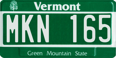 VT license plate MKN165