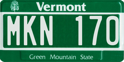 VT license plate MKN170