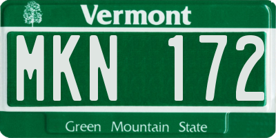 VT license plate MKN172