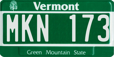 VT license plate MKN173
