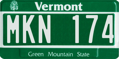 VT license plate MKN174