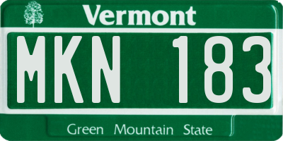 VT license plate MKN183