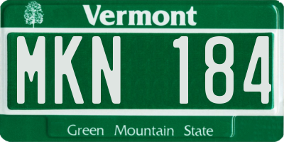 VT license plate MKN184