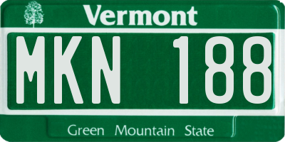 VT license plate MKN188