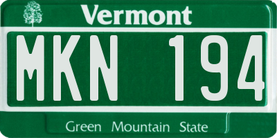 VT license plate MKN194