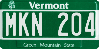 VT license plate MKN204