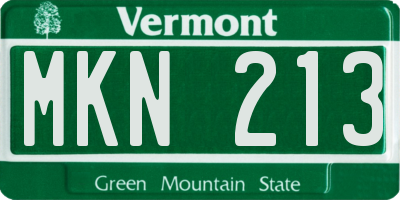 VT license plate MKN213