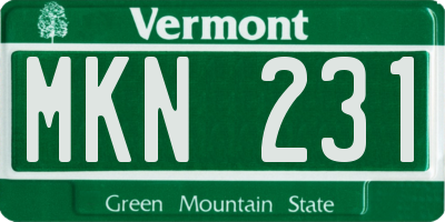 VT license plate MKN231