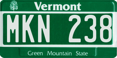 VT license plate MKN238