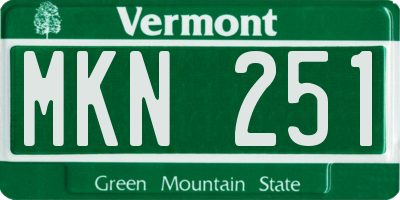 VT license plate MKN251