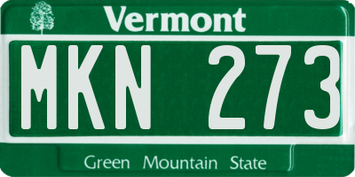VT license plate MKN273