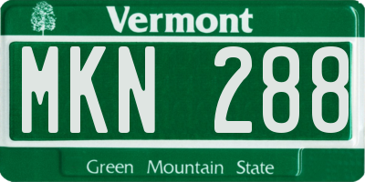 VT license plate MKN288