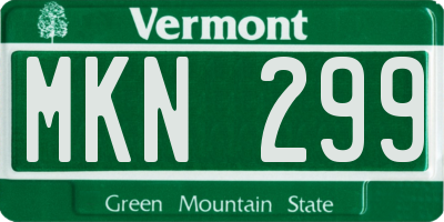 VT license plate MKN299