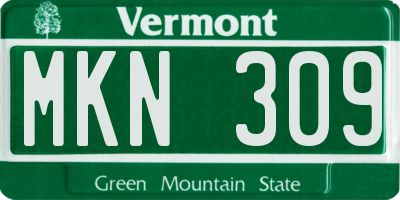 VT license plate MKN309