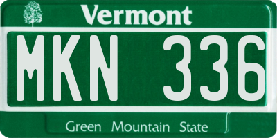 VT license plate MKN336