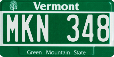 VT license plate MKN348