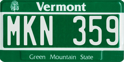 VT license plate MKN359