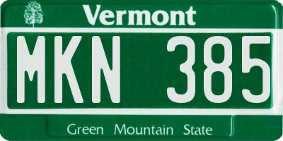 VT license plate MKN385