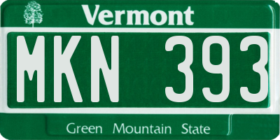 VT license plate MKN393